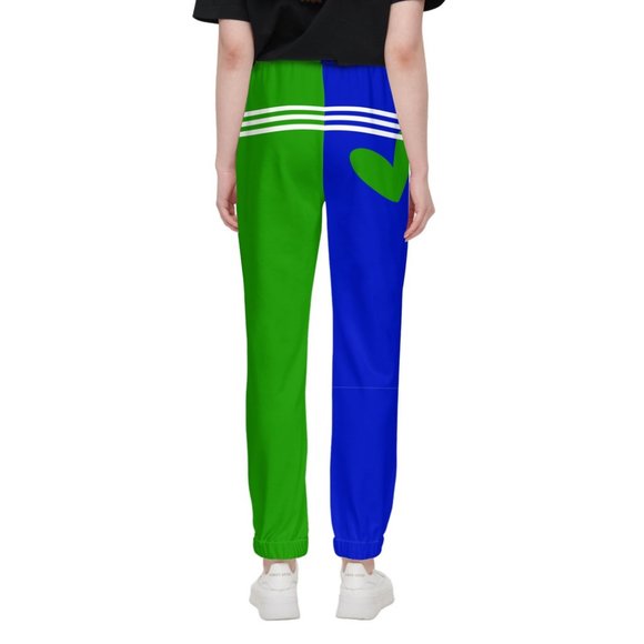 Blue & Green Unisex Casual Fit Jogging Pants - Picture 2 of 6